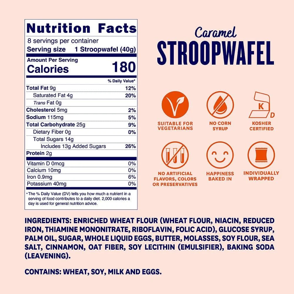 Dutch Caramel Stroopwafels 11 oz 8-Count Pack of 2 E669657