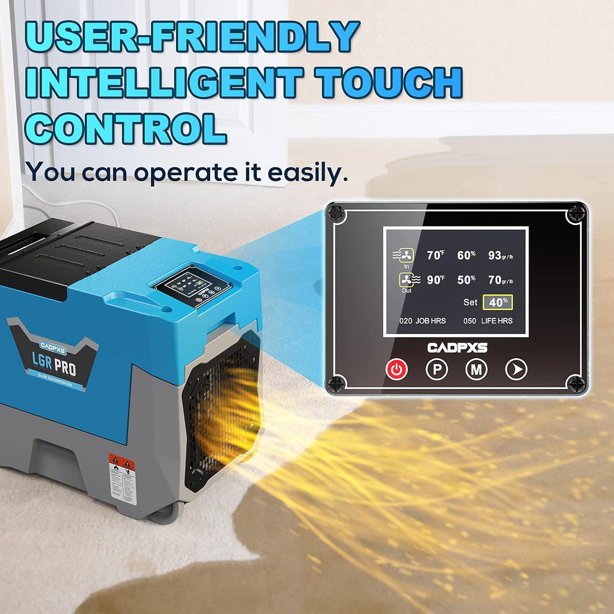 Commercial Dehumidifier with Pump & Drain Hose, Up to 13.39 Gallons/Day P498