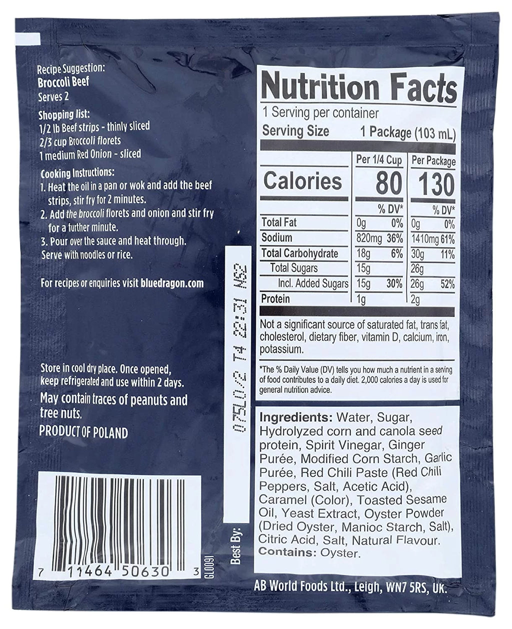 Broccoli Beef Stir Fry Sauce, 3.4 Oz (Pack of 12) L72902