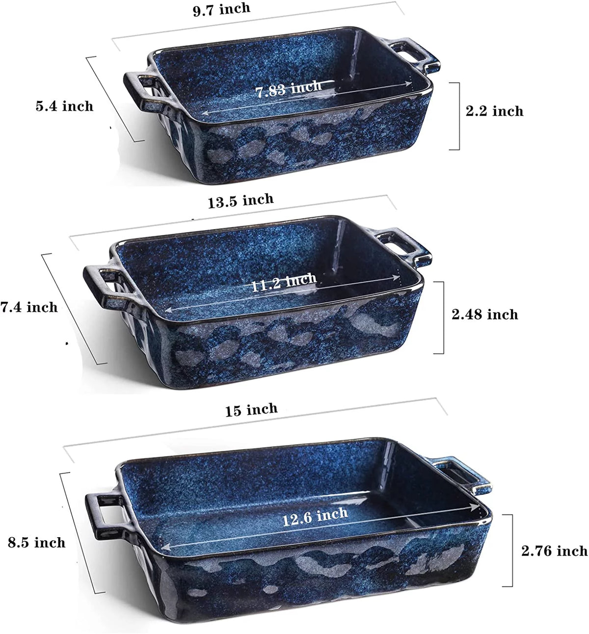 7-Piece Porcelain Blue Bakeware Set L4424