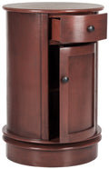 Solid Swivel Accent Table with Drawer and Cabinet Z78827