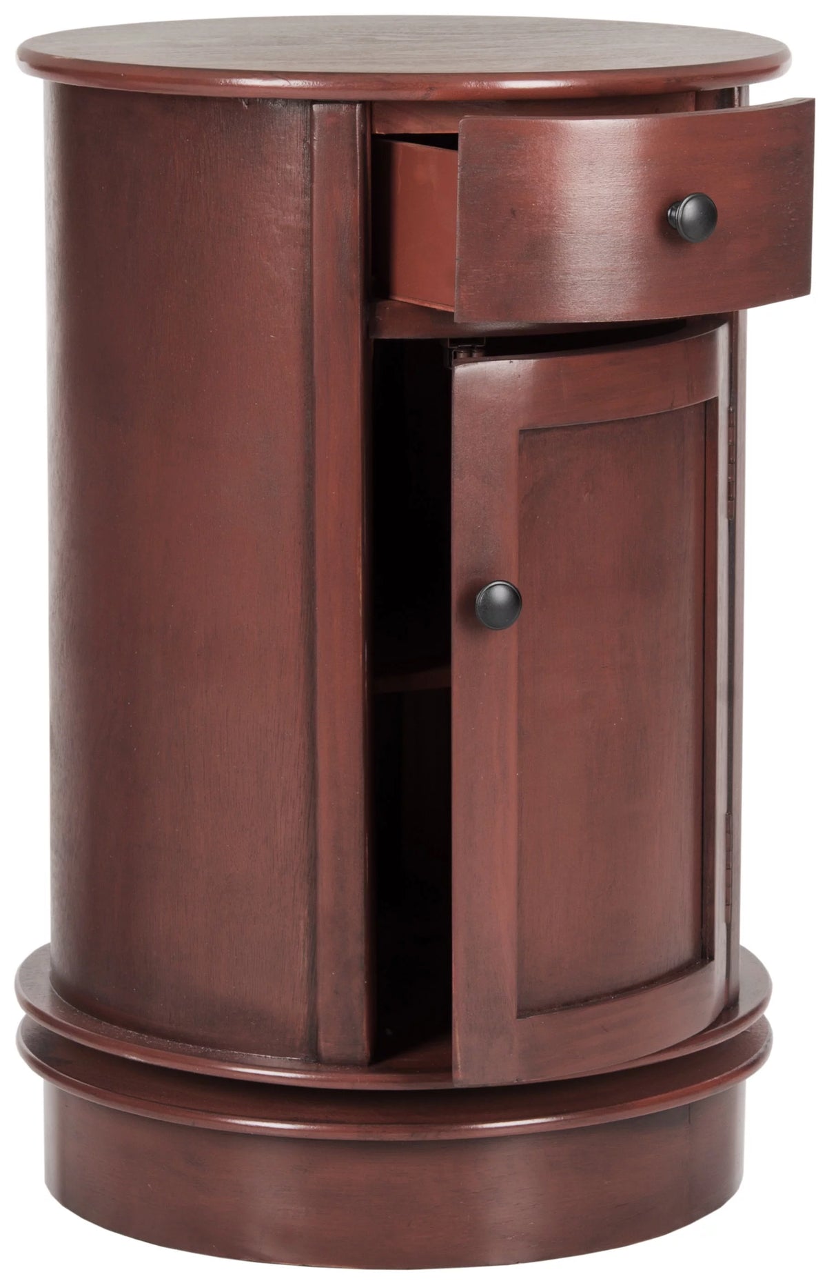 Solid Swivel Accent Table with Drawer and Cabinet Z78827
