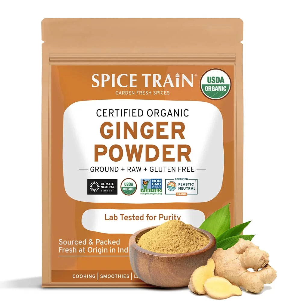 Organic Ginger Powder 454g 100% Raw Ground Ginger Root Powder in Resealable Zip Lock Pouch U5540