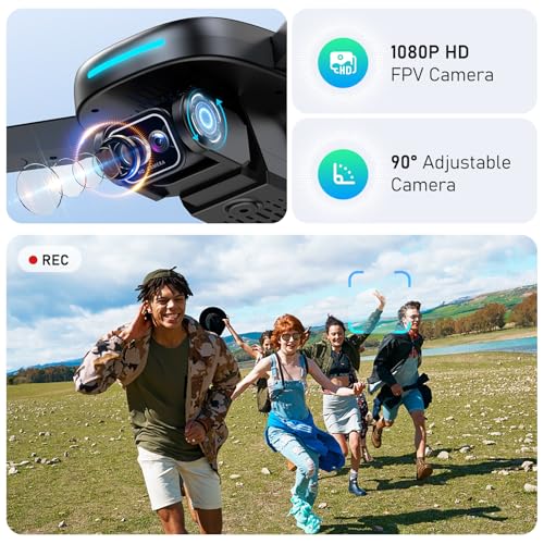 1080P HD FPV Camera Drone with Brushless Motor, 2 Batteries, Foldable M45284