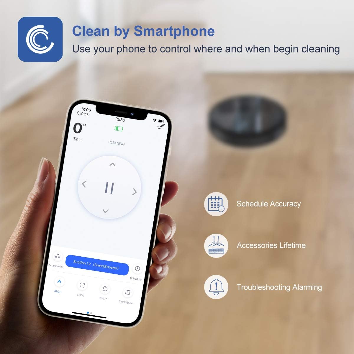 Robot Vacuum Cleaner, Wi-Fi, Sweep and Mop, 2000pa Strong Suction P16839
