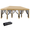 Beige Pop up Canopy Tent with Netting L253