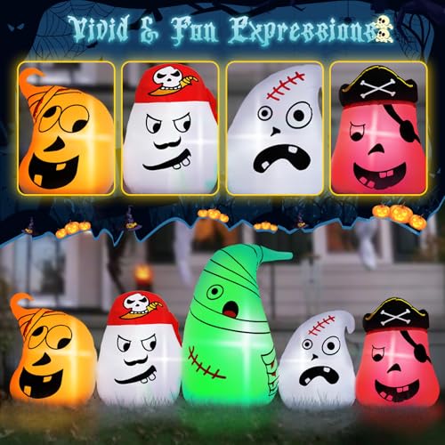 8FT Halloween Inflatable Pumpkin with Built-in LED Lights H85745