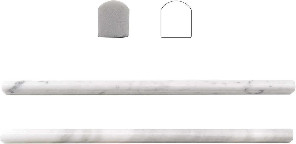White 20 Pack Marble Pencil Liner Tile Polished B669090