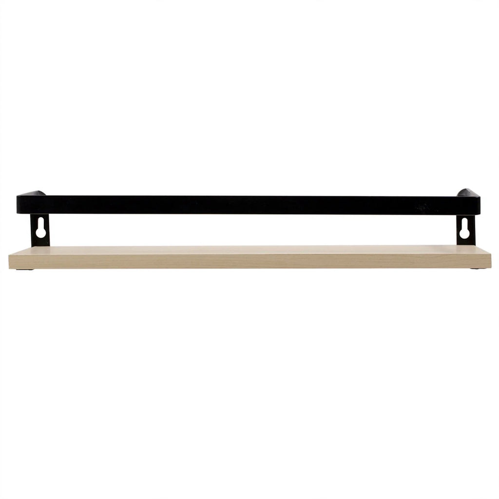 Beige Oak Floating Storage Wall Shelf B190
