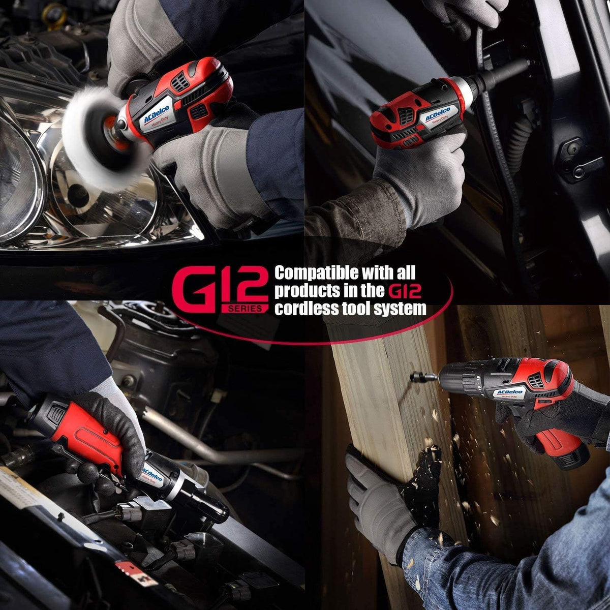 12V Cordless Li-ion 3/8” Impact Wrench Tool Kit with 2 Batteries V409