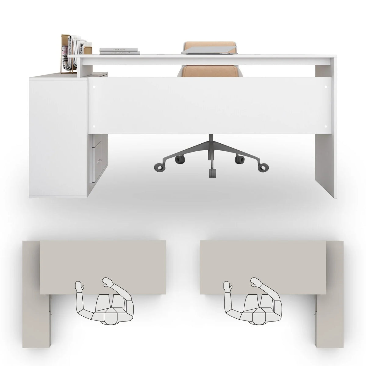 Home Office Computer Desk Corner Desk 55-inch Writing Table N94536