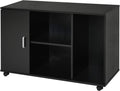 White Wood Rolling File Cabinet with 3 Open Shelves T370