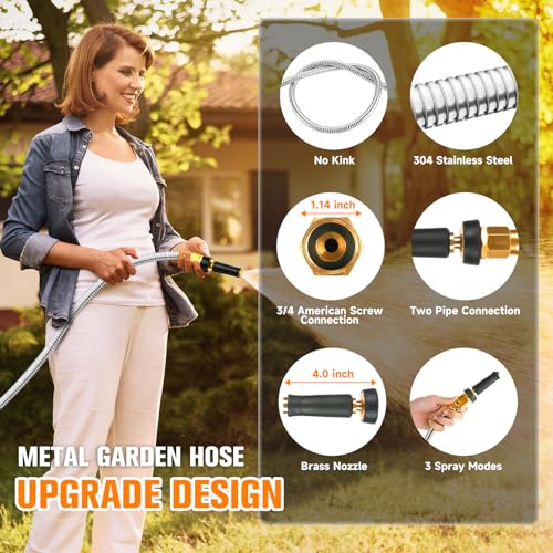100 FT Stainless Steel Expandable Garden Hose D2470