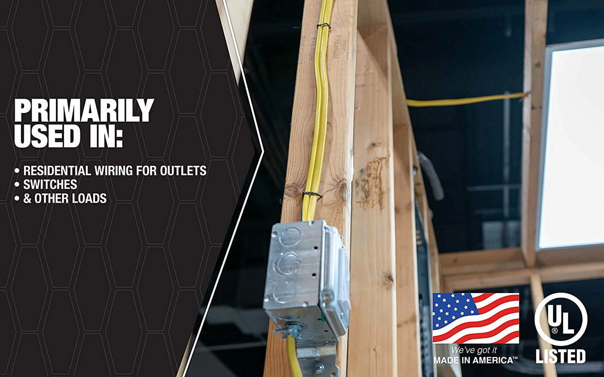 25' 12/2 with ground Yellow Electrical Wire W305350