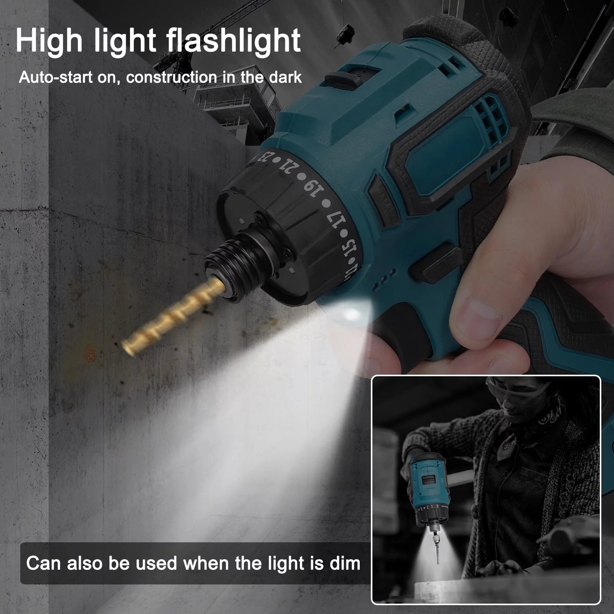 18V Electric Screwdriver Torque Adjustable 2 Speed Control Modes Brushless Motor Repair Tool Kit L410108