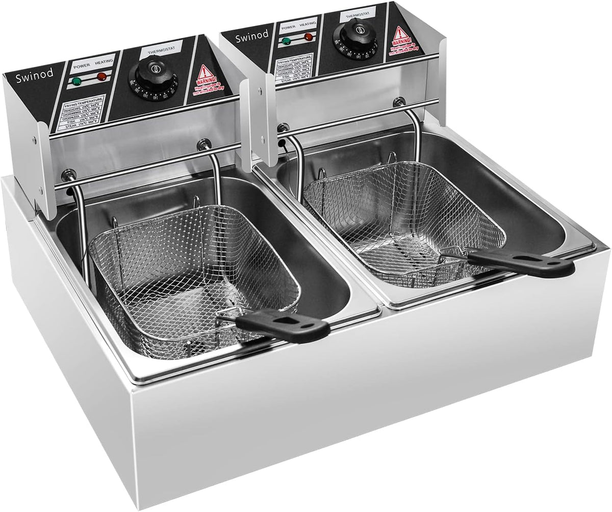 12 Liter 3400W Adjustable Temperature Deep Fryer with Basket H5581