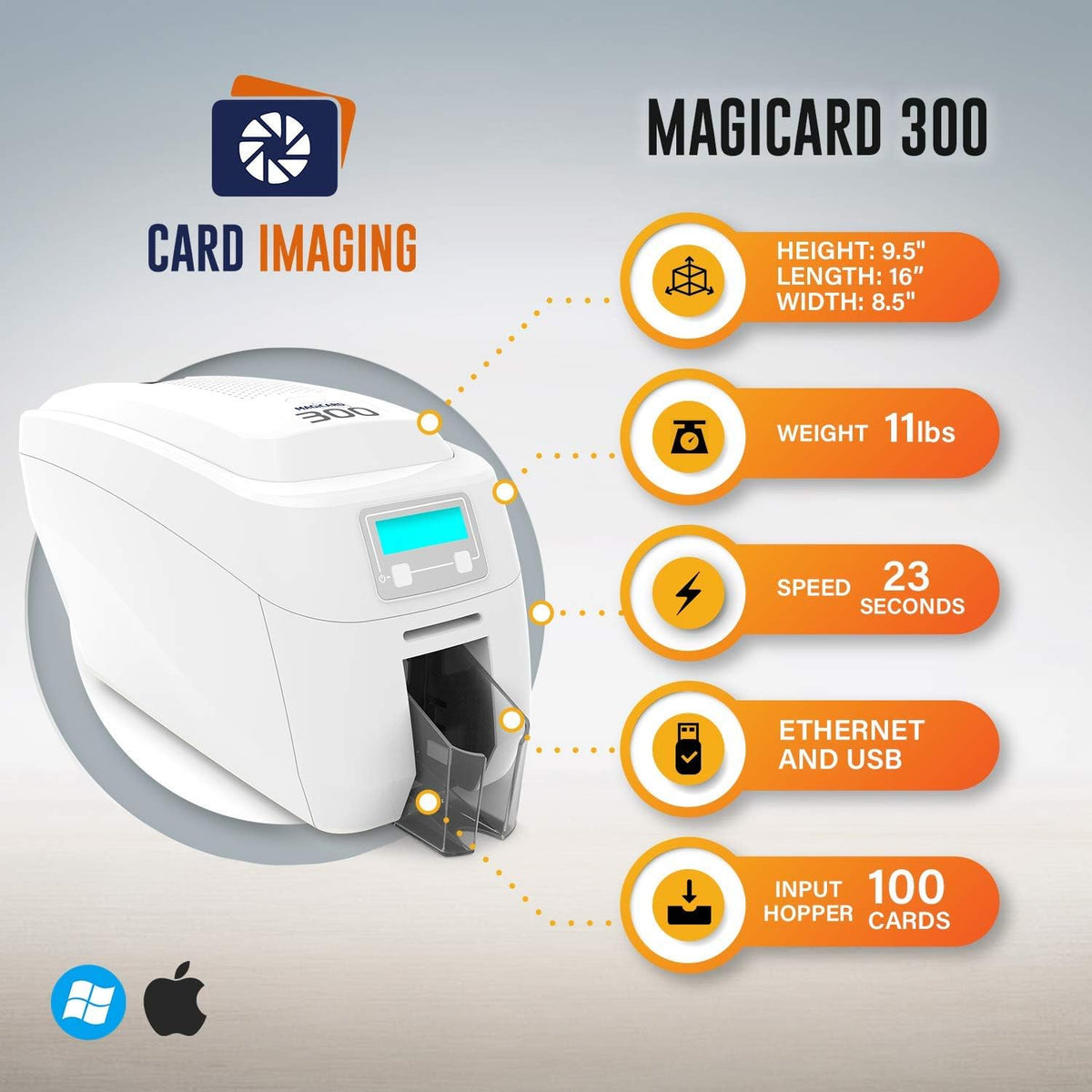 Dual Sided ID Card Printer Bundle V27809