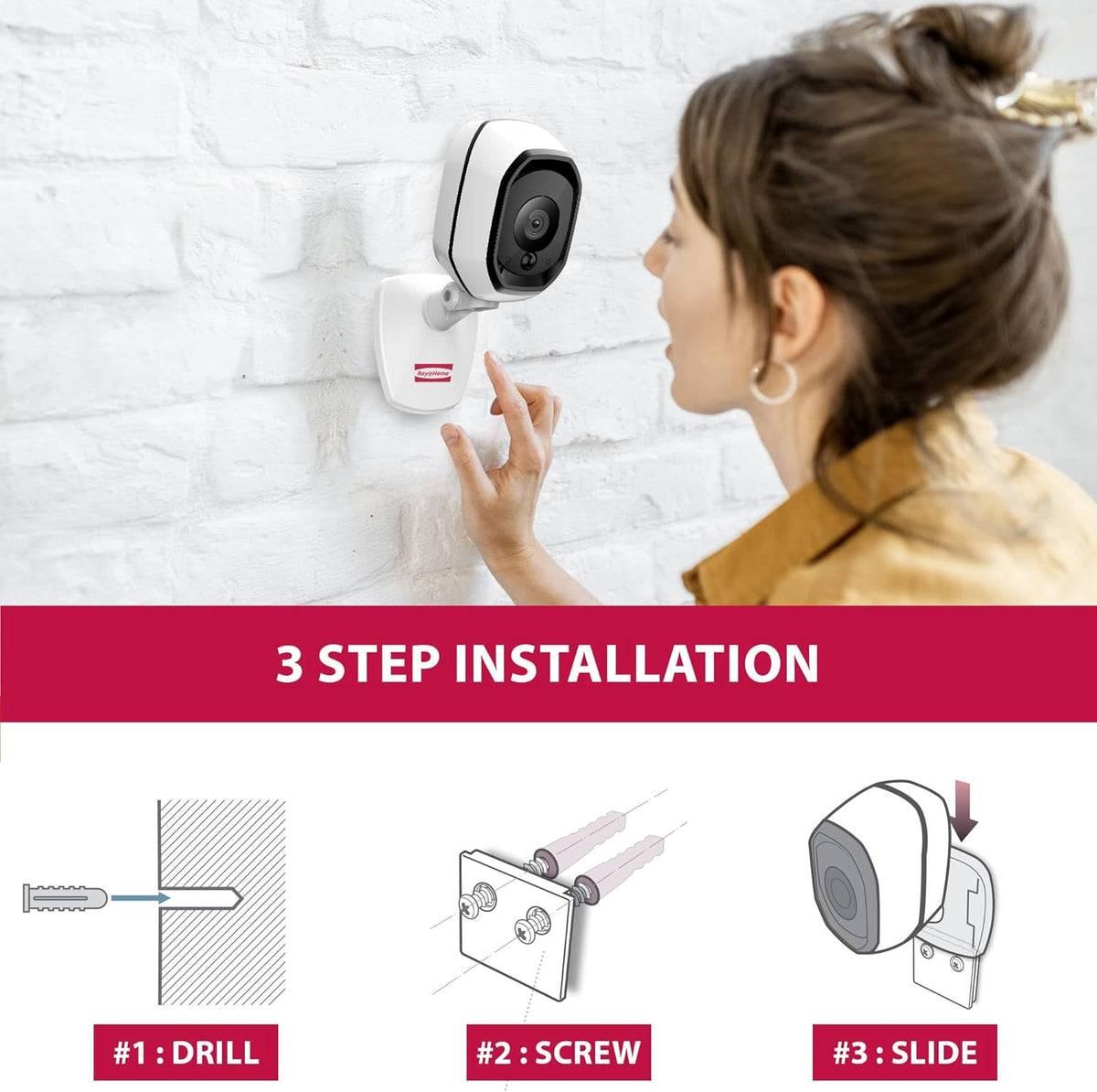 Wireless Night Vision Camera, IP56 120° View, 1080p, 1 Battery Powered D24158
