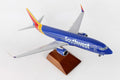 Blue 1/100 Scale Airplane Model with Wood Stand T750485