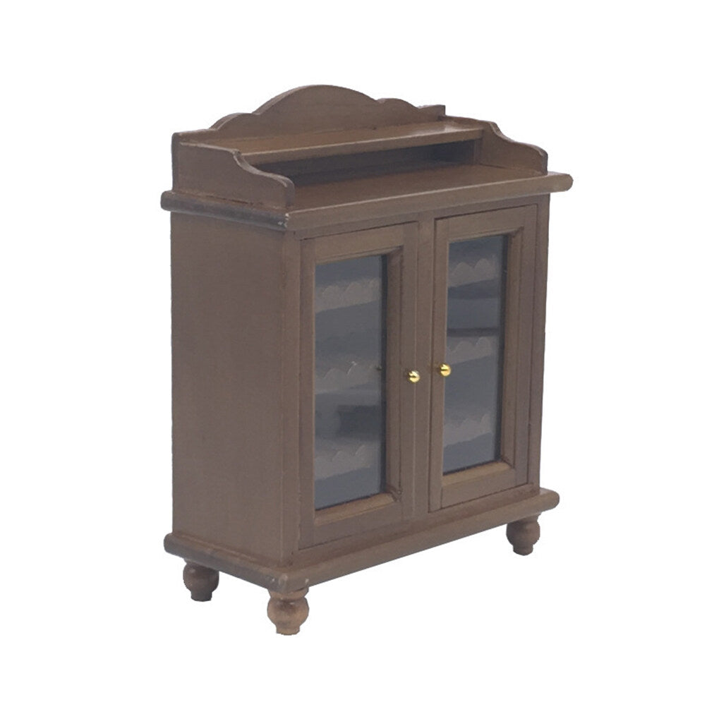 Mini Wooden Wine Cabinet Model (Walnut Color) S642043