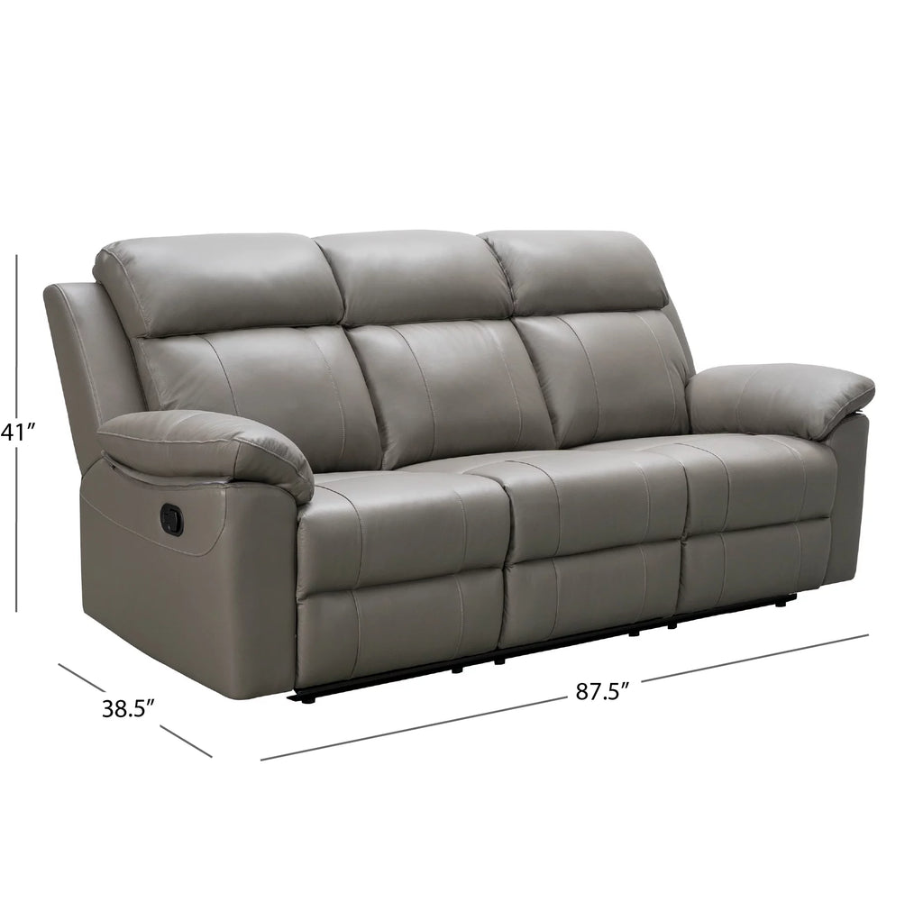 Gray Top Grain Leather Reclining Sofa Set F3752