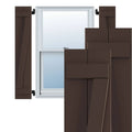 10 3/4x22W x 46x22H PVC Board-n-Batten Shutters with Z-Bar, Raisin Brown T745