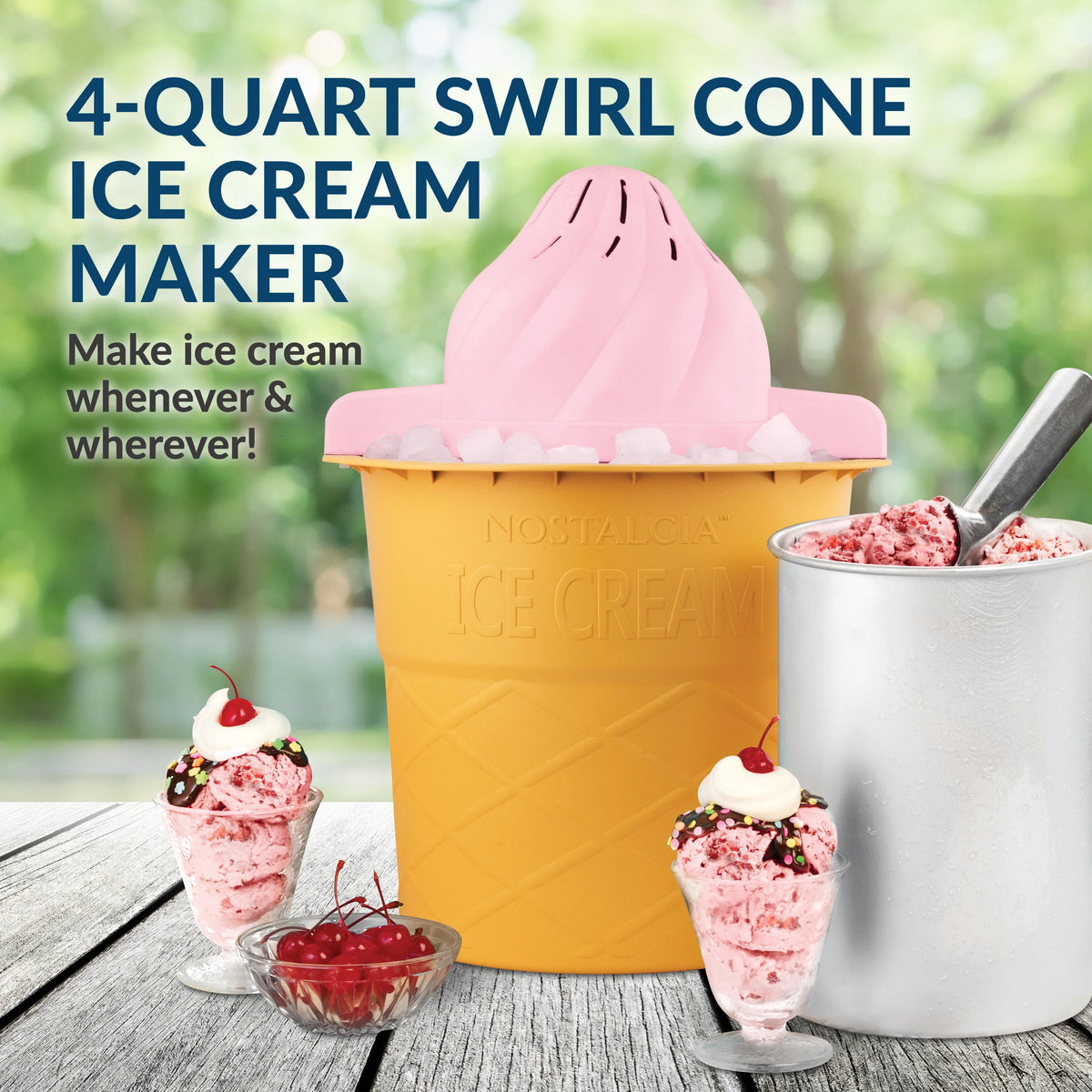 4-Quart Swirl Cone Ice Cream Maker M88596