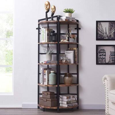 Industrial Corner Bookcase and Shelf Q35173