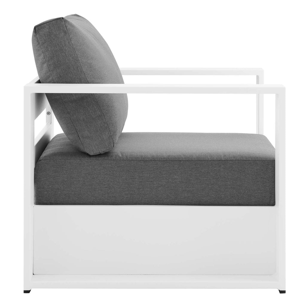White Powder-Coated Aluminum Armchair T6148