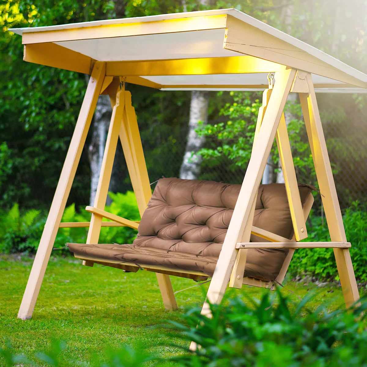Waterproof Sun-Resistant Outdoor Bench Cushion with 8 Nonslip Ties M904706