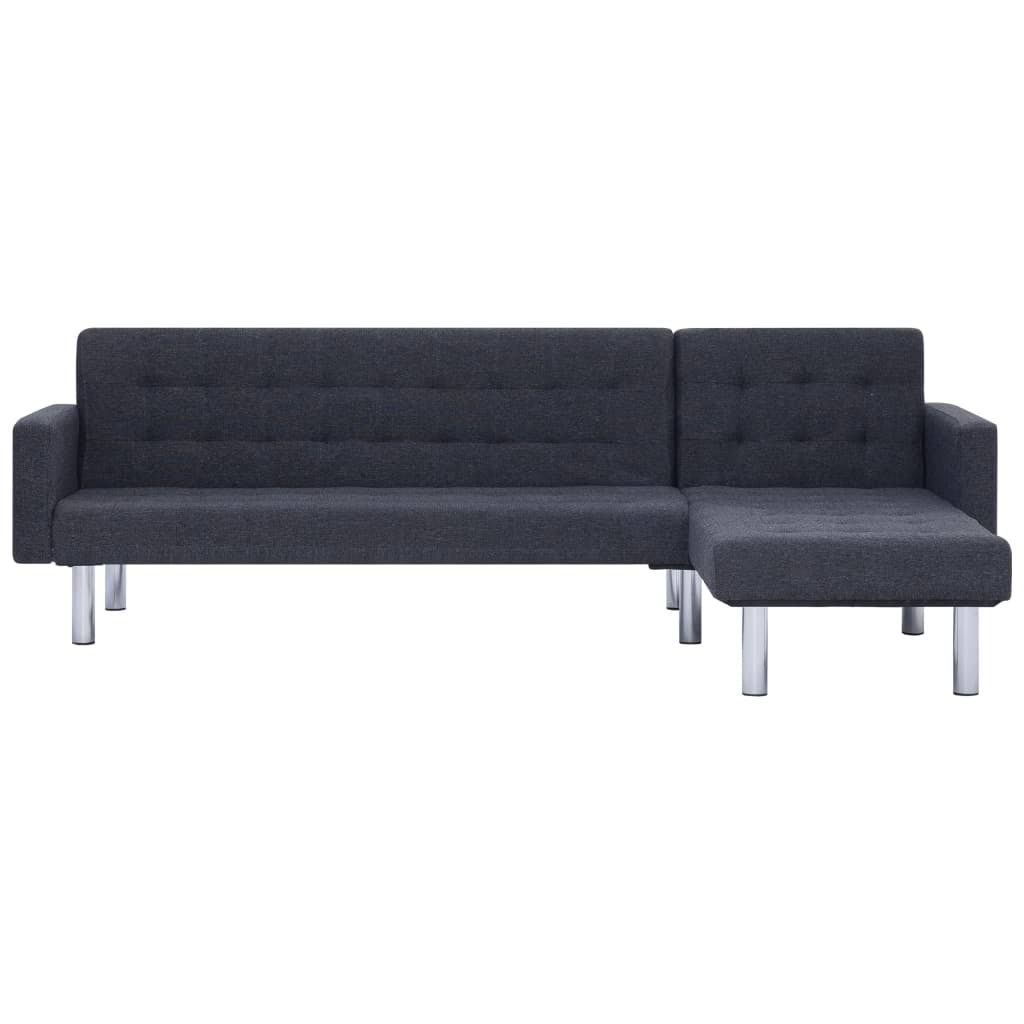 Dark Gray L-Shaped Sofa Bed V191