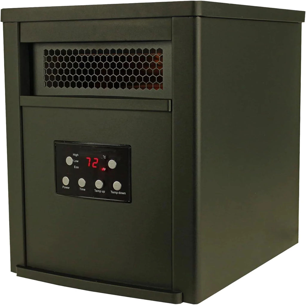 1500W Portable Electric Infrared Quartz Space Heater with Remote Control Black 2 Pack K4588