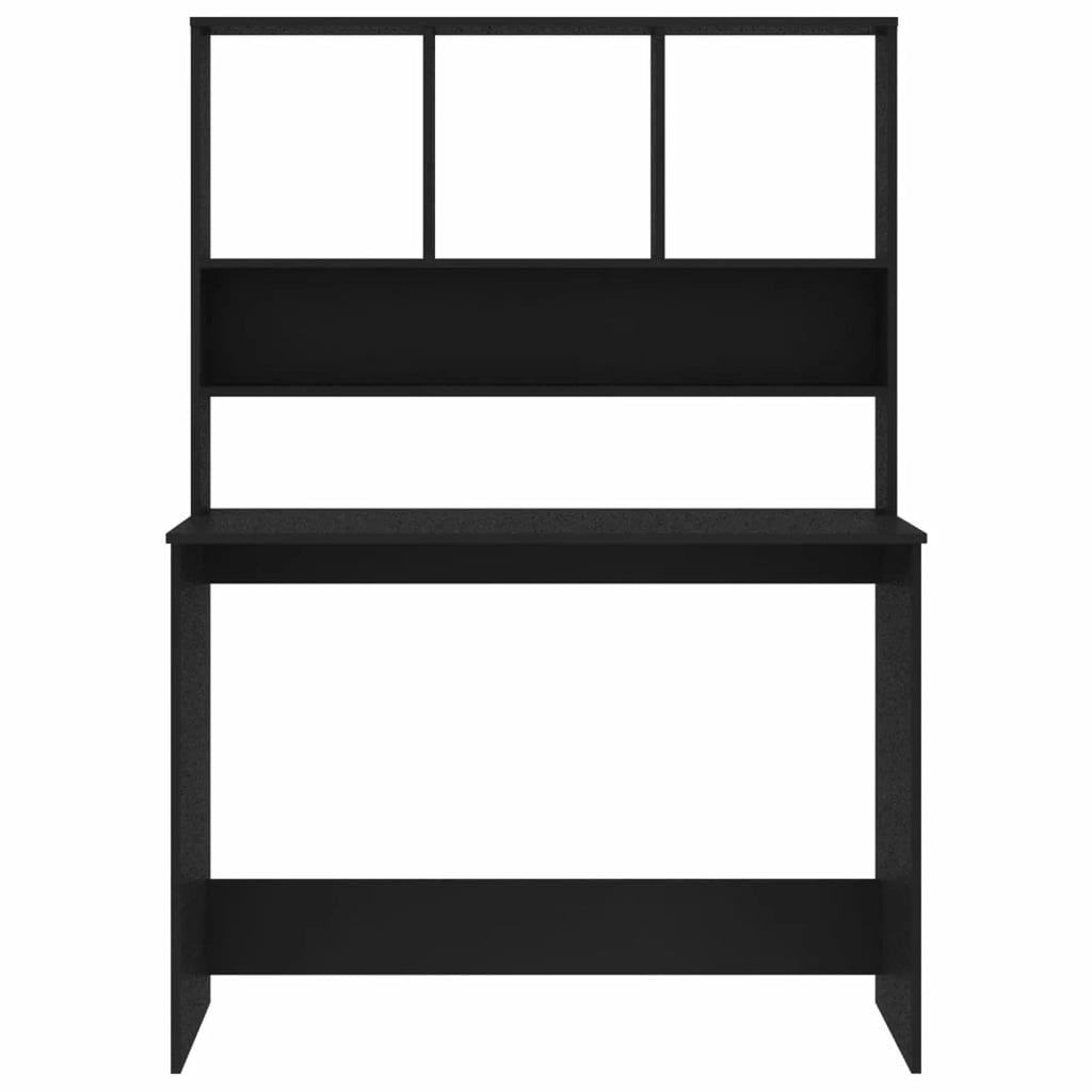 Black Computer Desk with Storage Shelves P15761