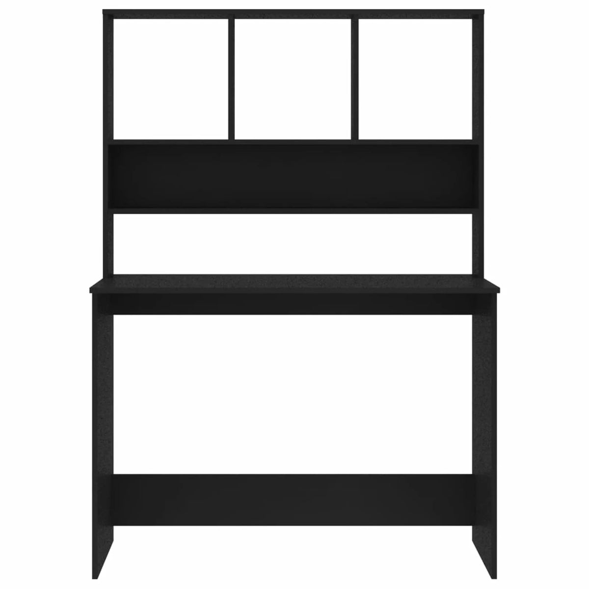 Black Computer Desk with Storage Shelves P15761