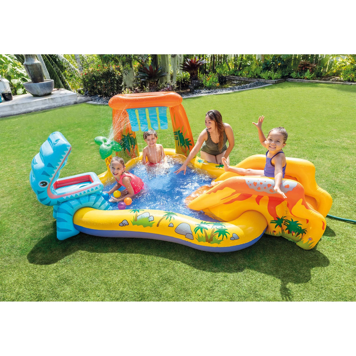 Inflatable Kids Dinosaur Play Center Pool with Slide L579949
