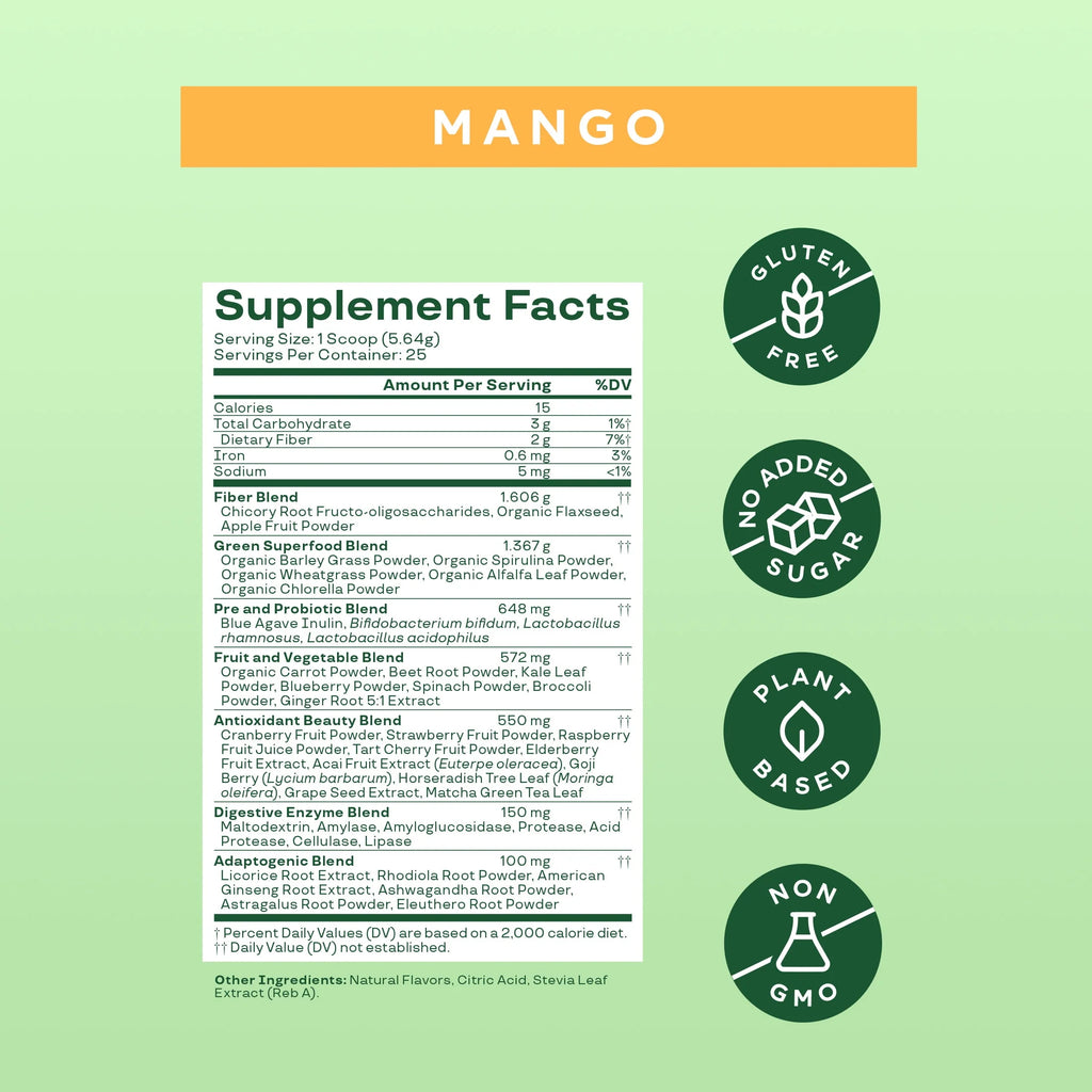 Mango Greens & Superfoods Powder, 25 Servings G966