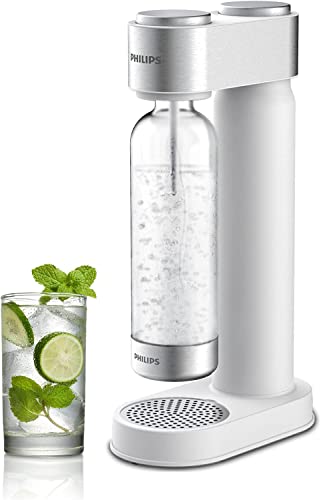 White Stainless Sparkling Water Maker Soda Maker Machine with BPA free PET 1L Carbonating Bottle K8876