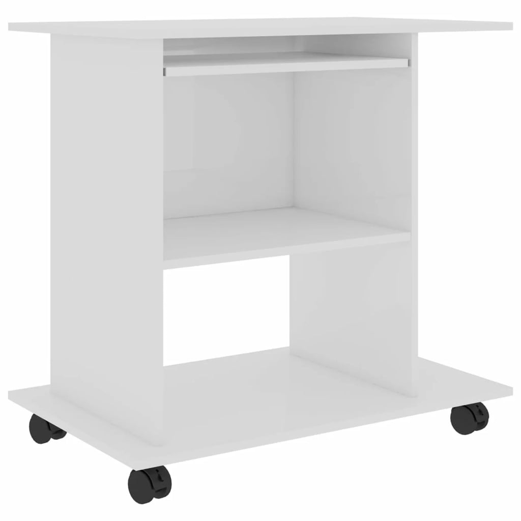 White Engineered Wood Computer Desk with Keyboard Tray 31.5 x 19.7 x 29.5 Inches P880828