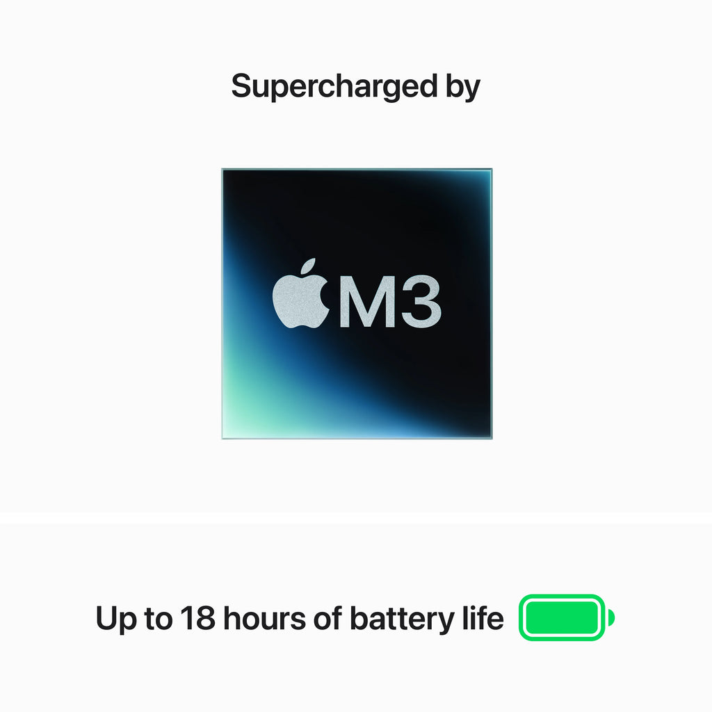 MacBook Air 15-in M3 8C CPU 10C GPU 16GB 512GB Midnight T964