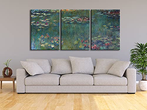 3 Panels Framed Canvas Wall Art Water Lilies B73353