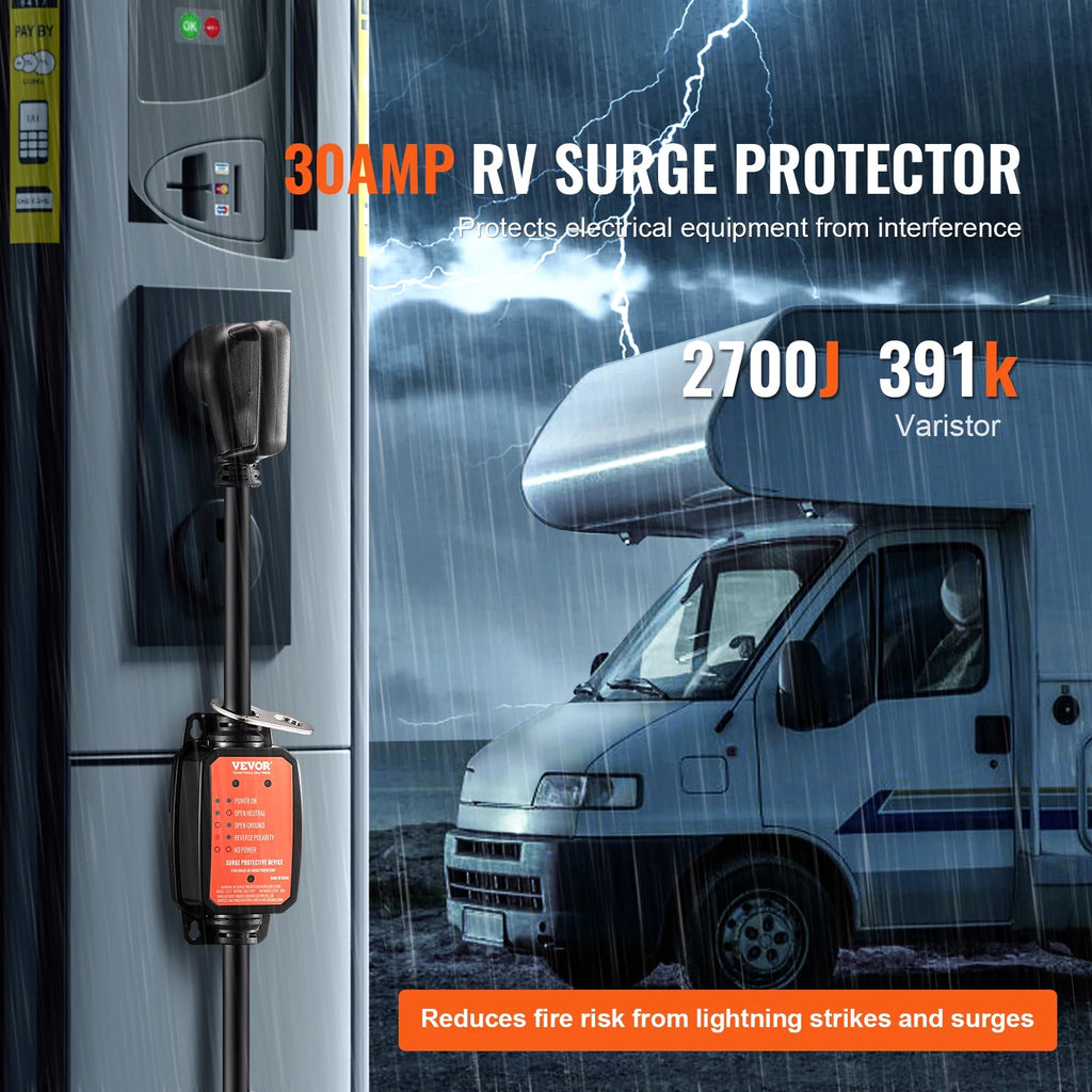 RV Surge Protector 30Amp with Blue LED Indicator Light X920