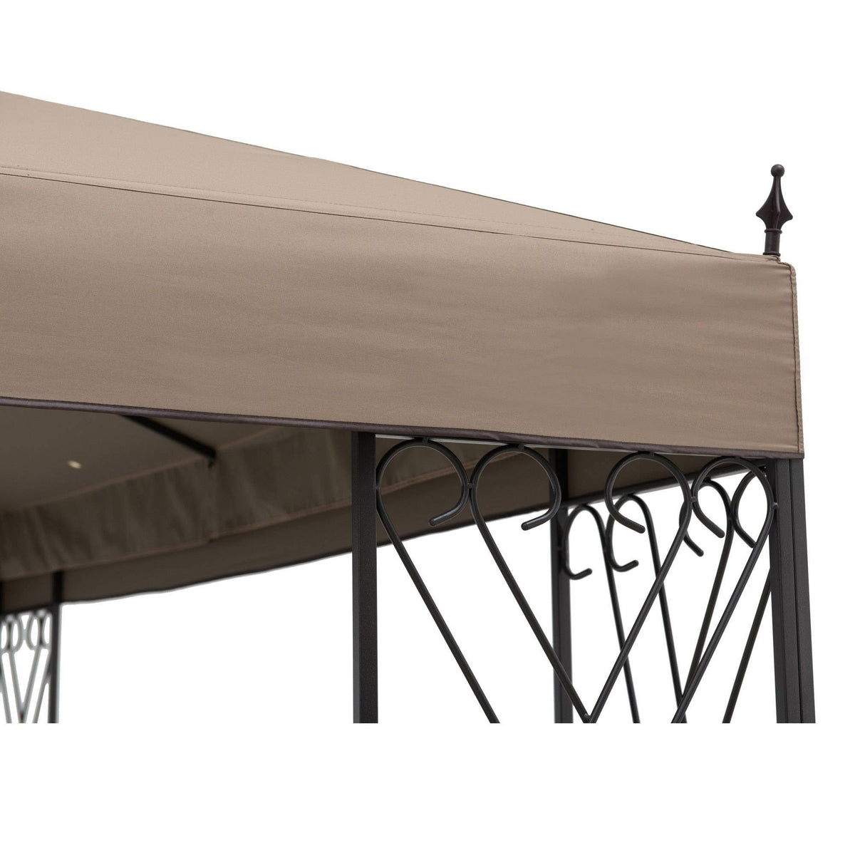 10 ft. x 12 ft. Steel Gazebo with 2-Tier Khaki Canopy A768