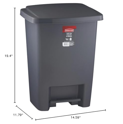Gray 8.25-Gallon Step-On Trash Can with Lid S545121