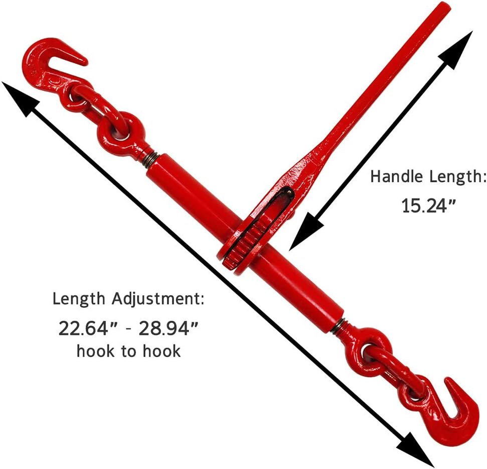 Flatbed Tie Down Kit 10 Pieces 5/16 Inch Grade 70 Chain Ratchet Binders Corner Protectors Ratchet Straps A811