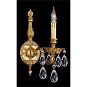1 Light Olde Brass Crystal Cast Brass Wall Mount K18334