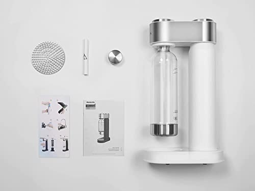White Stainless Sparkling Water Maker Soda Maker Machine with BPA free PET 1L Carbonating Bottle K8876