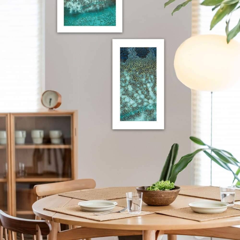 Abstract Waves 2 Piece Vignette White Frame F906779