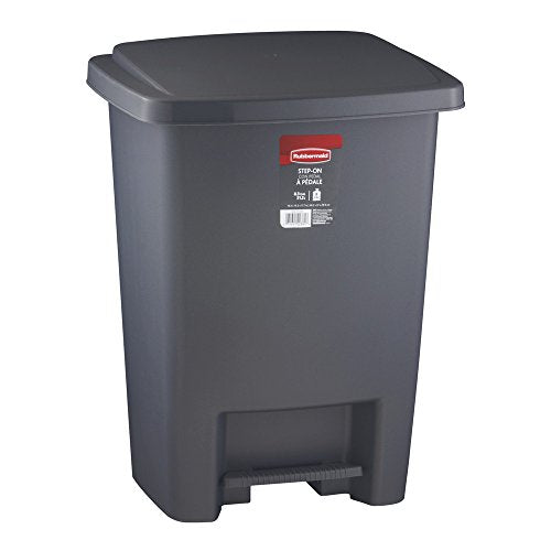 Gray 8.25-Gallon Step-On Trash Can with Lid S545121