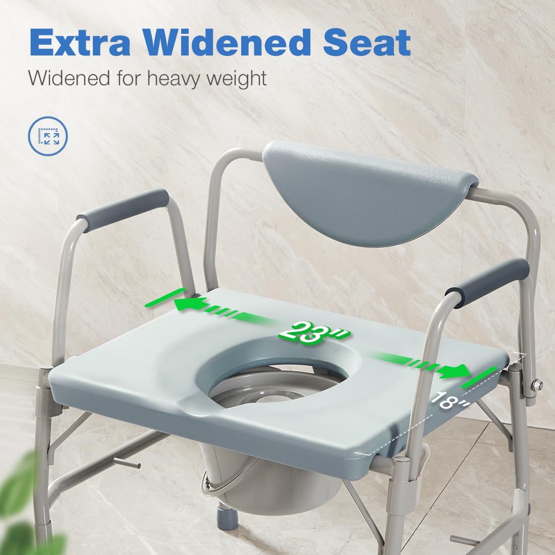 3 in 1 Bariatric Commode Chair with Extra Wide Seat Q44607