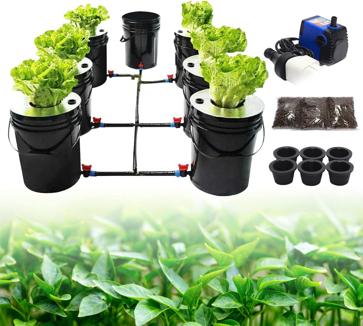 7 Bucket 5 Gallon Deep Water Culture Hydroponic System L911952